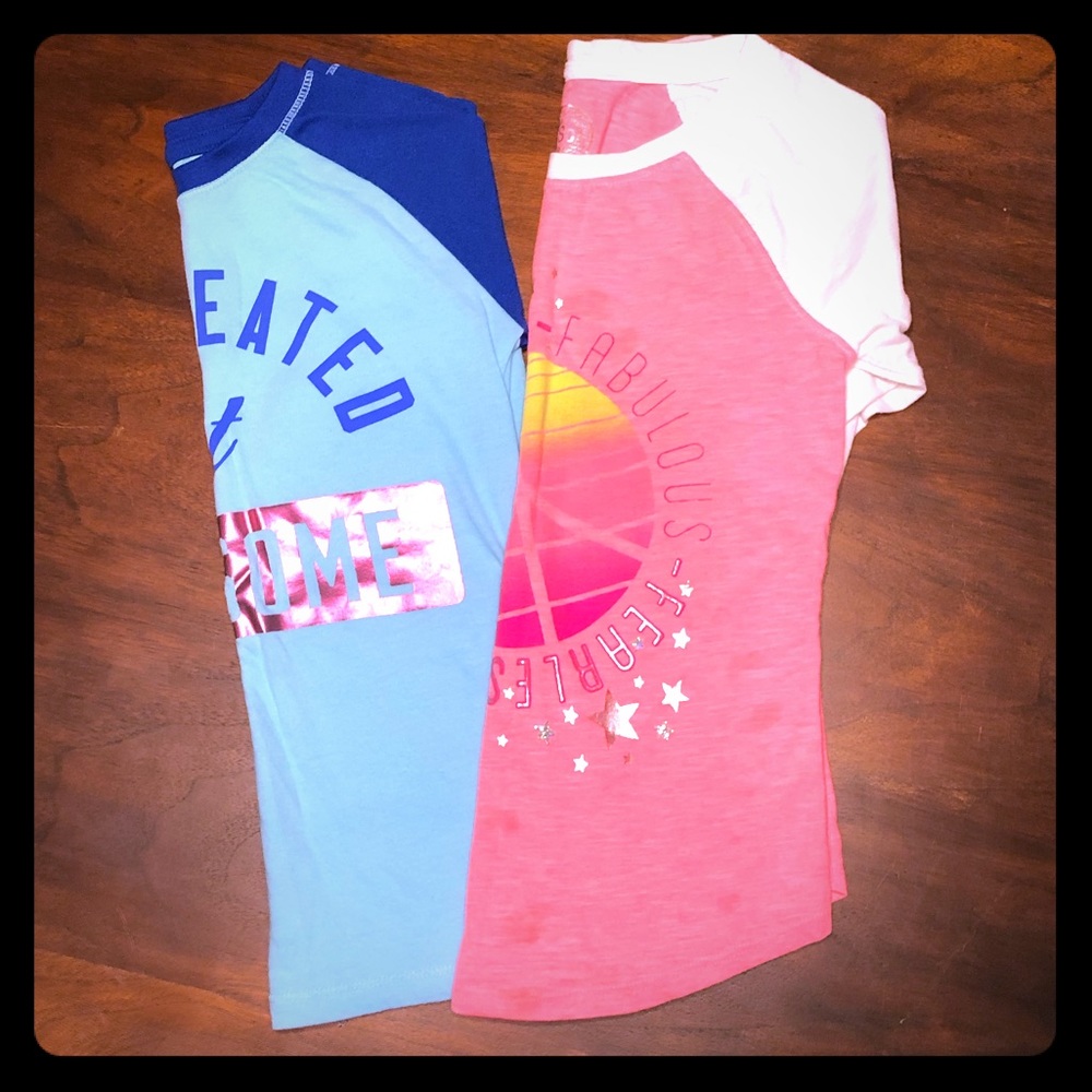 TWO girls 3/4 length sleeve shirts!!
